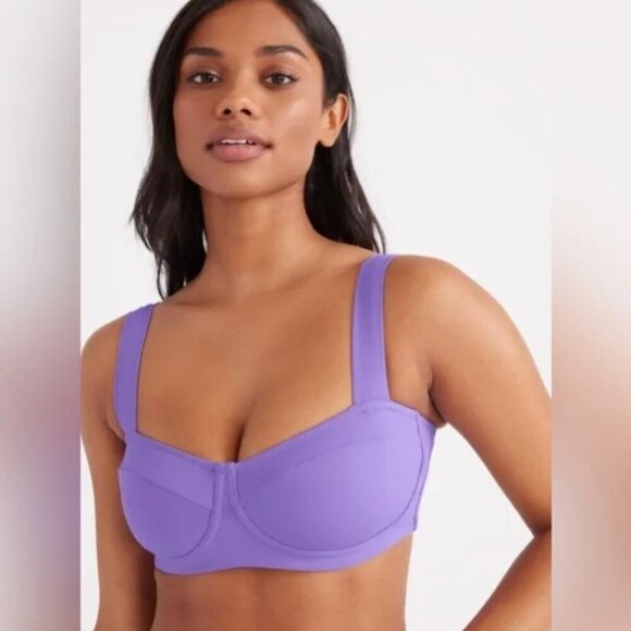 ✨ Knix Balcony Cup Bikini Top Grape Pop Purple - Picture 1 of 8